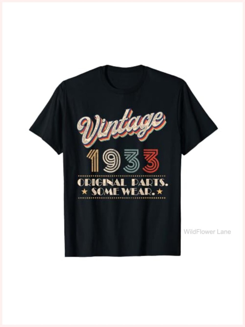 Vintage 1933 Birthday Gift Retro T-Shirt Classic Fit Short Sleeve Tee